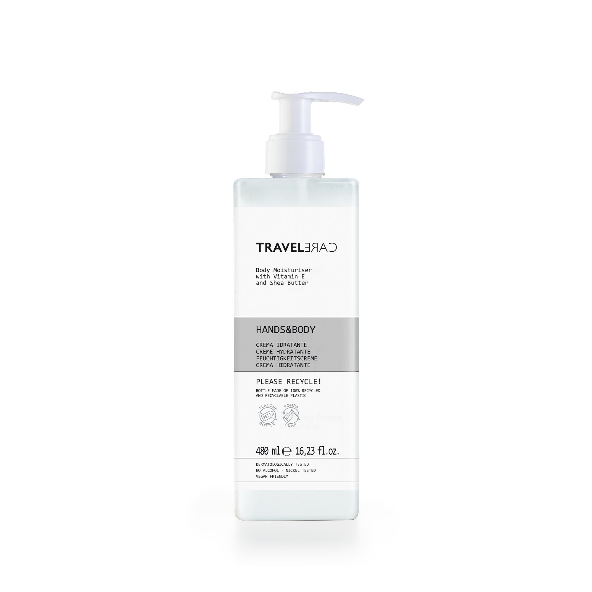 Travelcare Body Moisturising Refillable Bottle (480 ml)