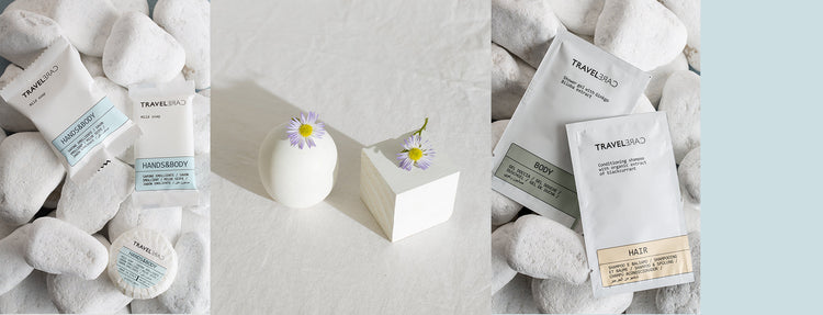 Travelcare MAIN INGREDIENTS: Emollient: Shea butter. Anti-oxidant actives from vitamin E. Plant extracts of Aloe Barbadensis, passiflora and cornflower. Conditioning agent: hydrolyzed silk proteins. GFL Hotel Amenities