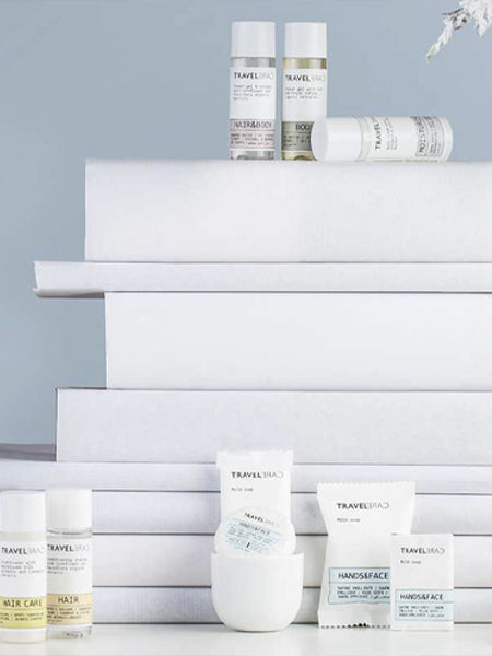 The new edition of TravelCare is characterised by white packaging, the only hint of colour coming from the hues selected to clearly identify the different items within the range. GFL Hotel Amenities