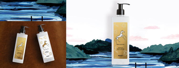 MEMO IRISH LEATHER FRAGRANCE. GFL Luxury Hotel Parfumery Amenities. Wall dispenser.